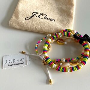 NWT J Crew 3-piece Oceanside Pearl Bracelet Set